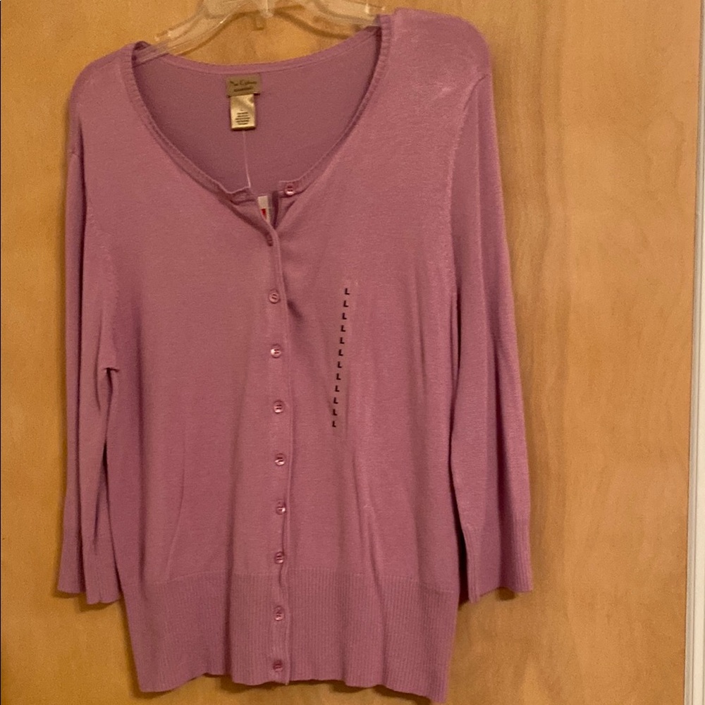 Nue Options Essentials Lavender Lightweight Sweater NWT